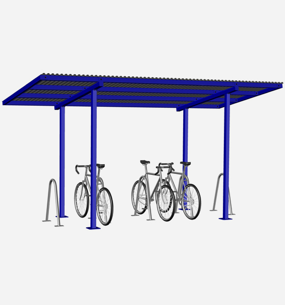 A sturdy shelter to protect bicycles from the elements.